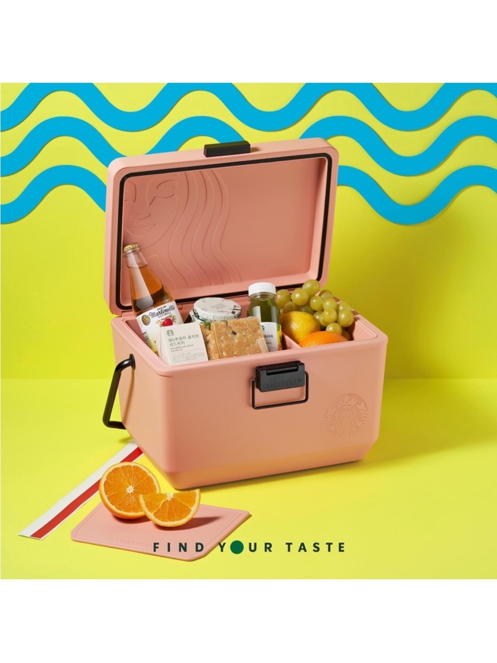 Starbucks Peach Pink Cooler Box with Black Accents